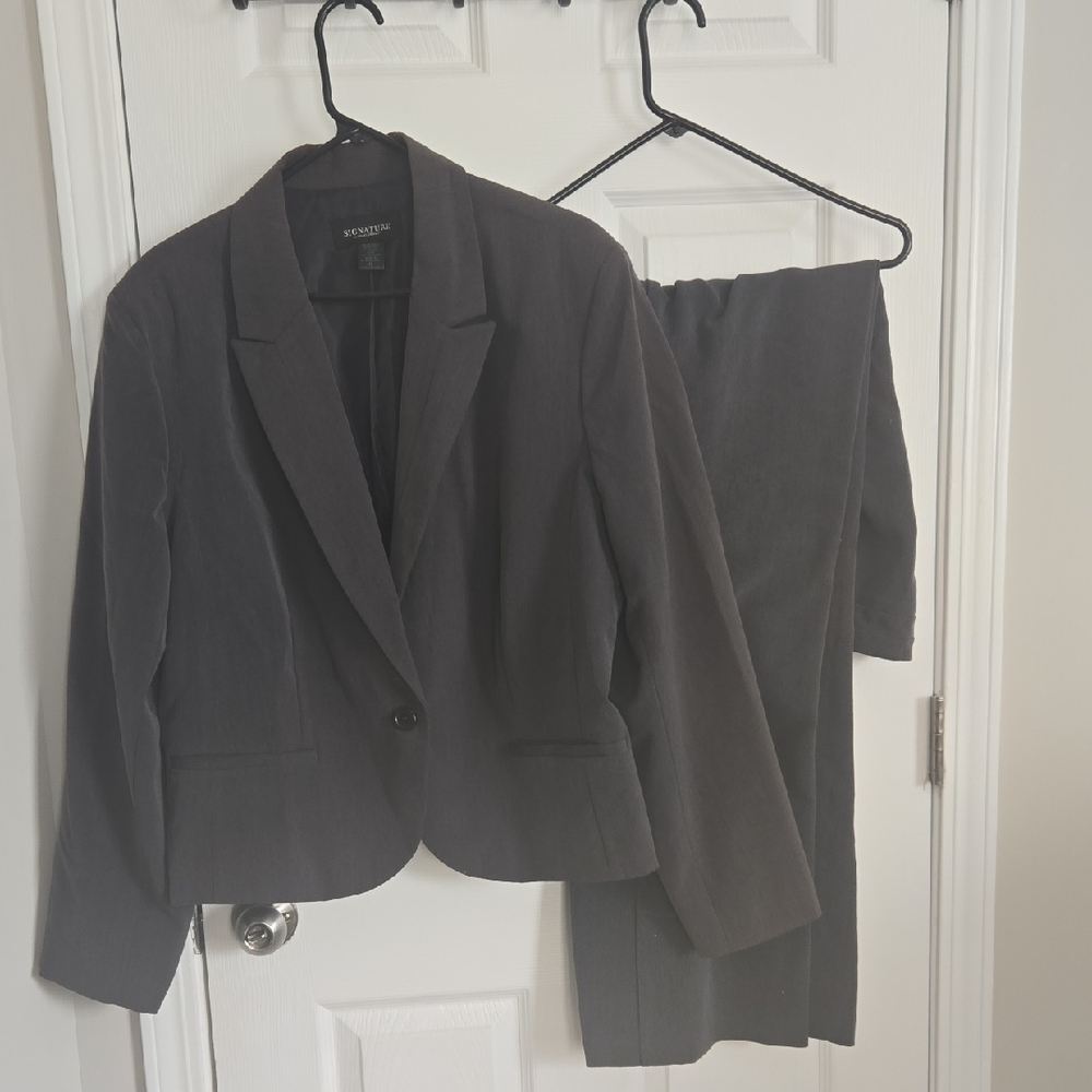 Ashley Stewart Charcoal Two-Piece Blazer & Pants